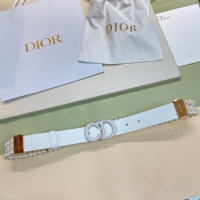 Good Product DIOR CARO PEARLS BELT 30 MM B0292UWFR white