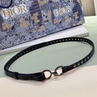 Good Quality DIOR SHOW BELT Smooth Calfskin with Ruthenium-Finish Metal Eyelets 15 MM B0298BW