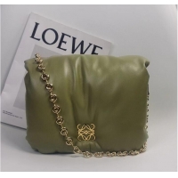 Top Grade Loewe Puffer Goya Original Sheepskin Leather Bag 9801 Green