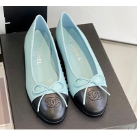 Good Quality Chanel Lambskin Ballerinas with Bow Blue 012115