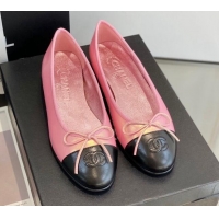 Grade Quality Chanel Lambskin Ballerinas with Bow Pink 012117