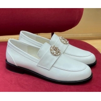 Best Product Chanel Shiny Calfskin and Suede Loafers G39606 White