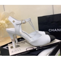 Best Product Chanel Lambskin High Heel Pumps Open Shoes 8.5cm G39402 White