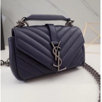 ​Top Grade Saint Laurent Monogram Baby Chain Bag 392736 Navy Blue