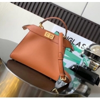 Good Product Fendi Peekaboo Iseeu Small leather bag 8BN327A Brown