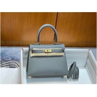 Most Popular Hermes Kelly 20cm Shoulder Bags Epsom KL2750 Iron gray&gold