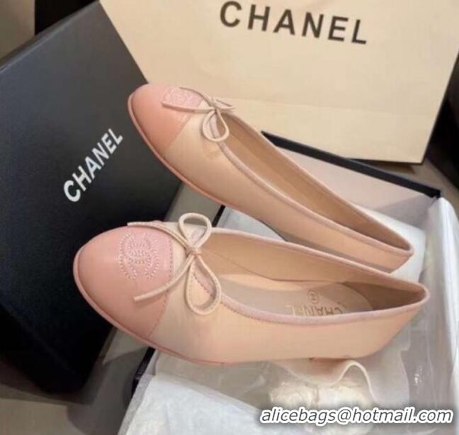 Good Quality Chanel Leather Classic Ballerinas Pink 101336