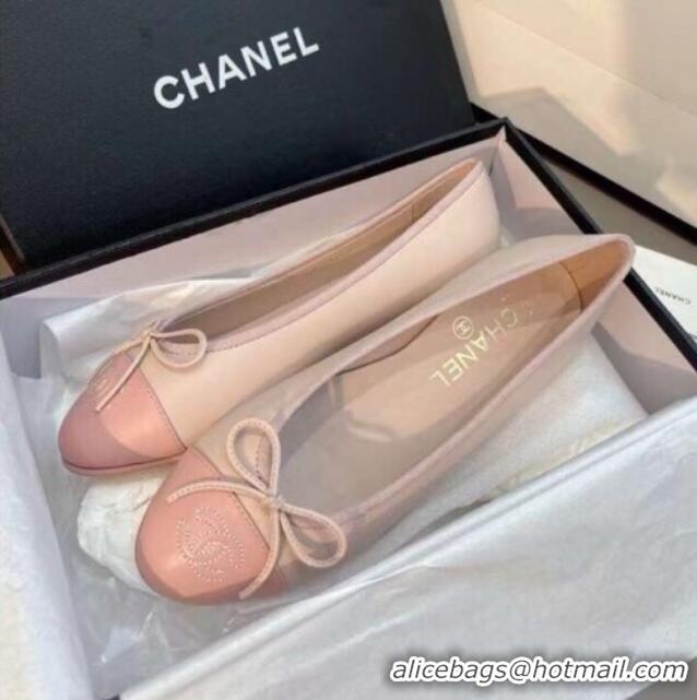 Good Quality Chanel Leather Classic Ballerinas Pink 101336