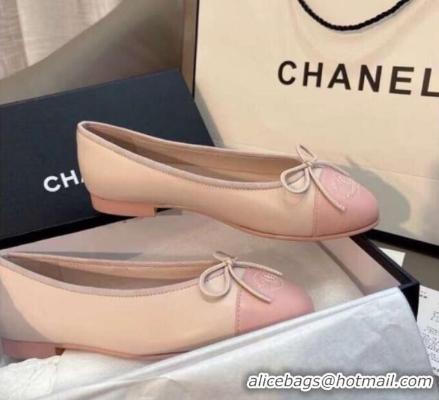 Good Quality Chanel Leather Classic Ballerinas Pink 101336