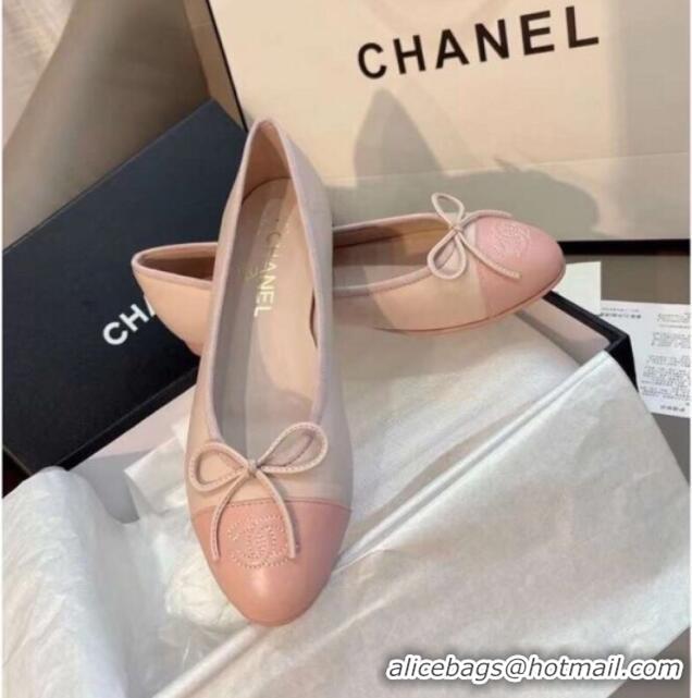 Good Quality Chanel Leather Classic Ballerinas Pink 101336