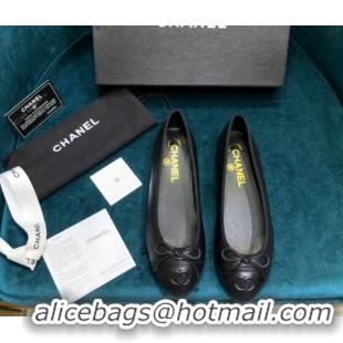 Classic Hot Chanel Lambskin Classic Ballerinas Black 101338