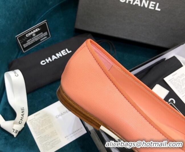 Best Price Chanel Grained Leather Classic Ballerinas Orange 101343