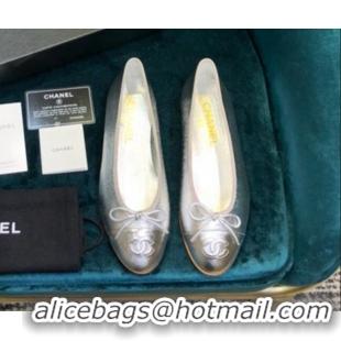 Charming Chanel Calfskin Ballerinas Silver 101345