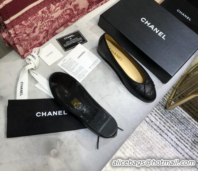 Luxury Chanel Lambskin Classic Ballerinas Black 101348