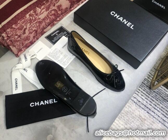 Lower Price Chanel Patent Leather Classic Ballerinas Black 101352