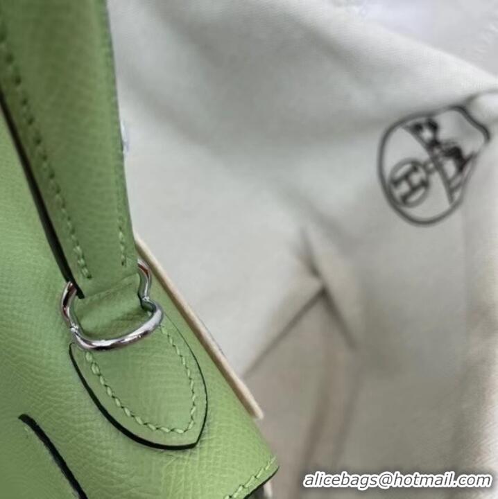 Good Quality Hermes Kelly 25cm Shoulder Bags Epsom KL2755 green&silver-Tone Metal