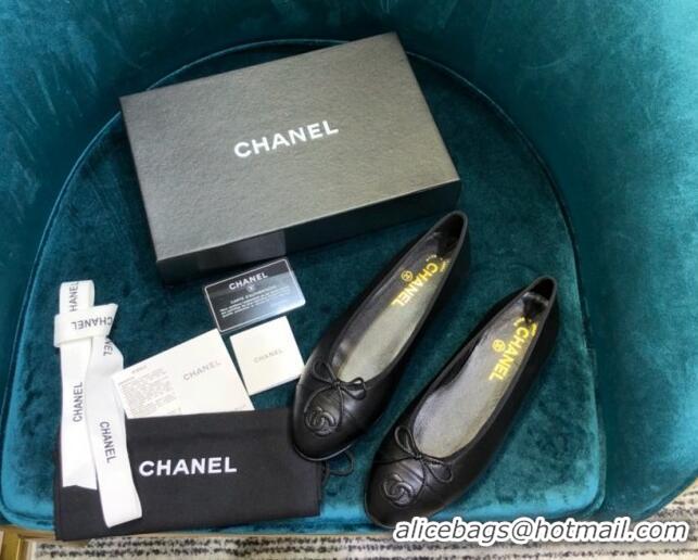 Crafted Chanel Lambskin Classic Ballerinas Black 101357