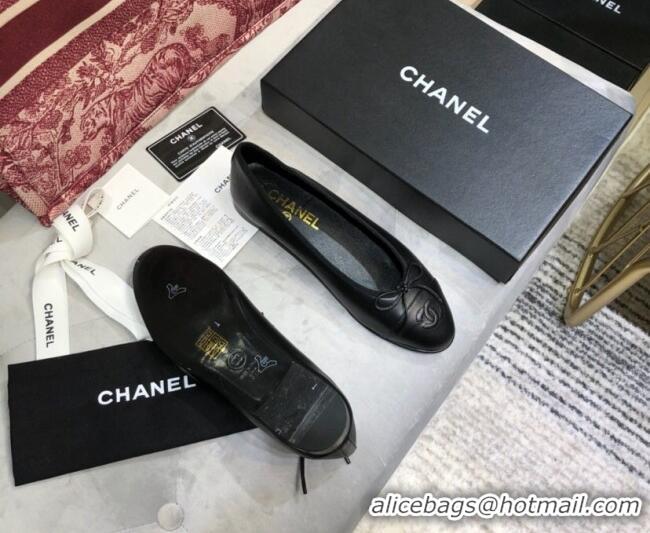 Crafted Chanel Lambskin Classic Ballerinas Black 101357