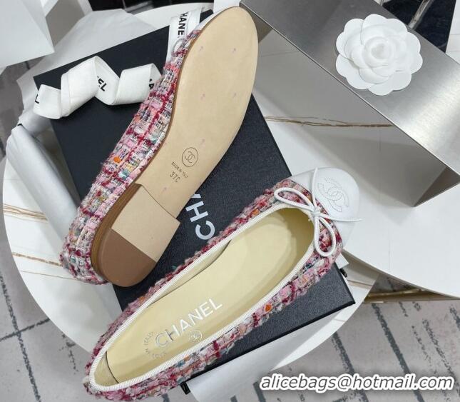 Good Quality Chanel Tweed Classic Ballerinas Pink 101382