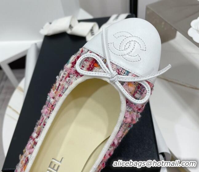 Good Quality Chanel Tweed Classic Ballerinas Pink 101382