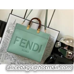 Promotional Fendi Sunshine Medium leather shopper 8BH386A Light green