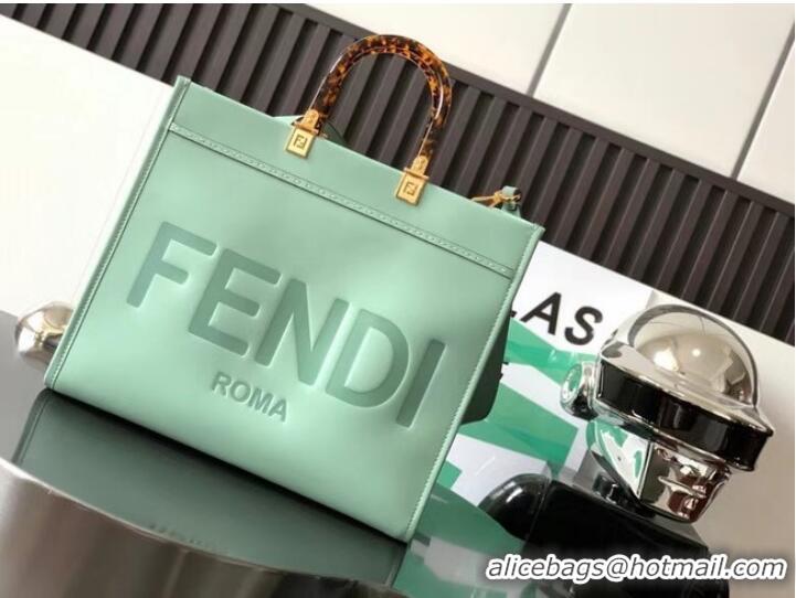 Promotional Fendi Sunshine Medium leather shopper 8BH386A Light green