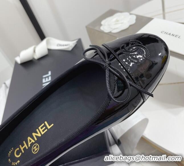 Best Grade Chanel Patent Leather Classic Ballerinas Black 101390