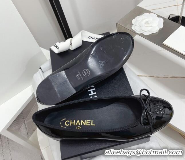 Best Grade Chanel Patent Leather Classic Ballerinas Black 101390