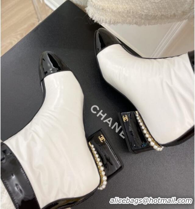 Best Price Chanel Nylon Down High Heel Boots 4.5cm White 101437