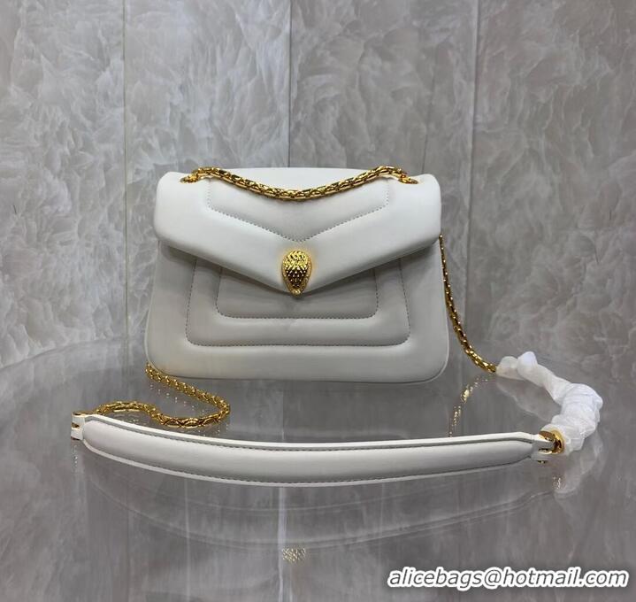 Trendy Design Bvlgari Serpenti Forever leather crossbody bag B282922 WHITE