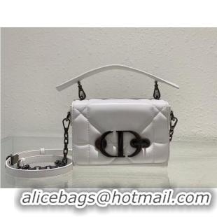 Buy Cheap DIOR 30 MONTAIGNE BOX BAG WITH HANDLE Latte Maxicannage Lambskin M9218B WHITE