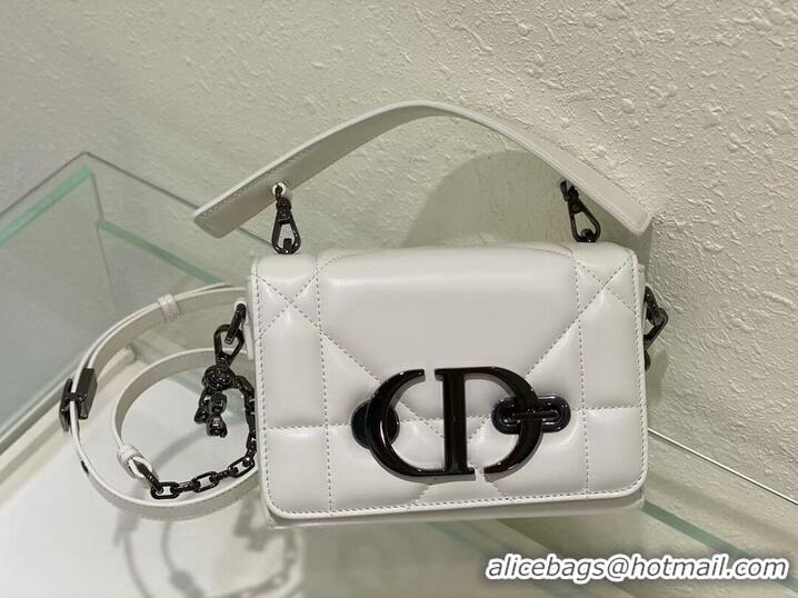 Buy Cheap DIOR 30 MONTAIGNE BOX BAG WITH HANDLE Latte Maxicannage Lambskin M9218B WHITE