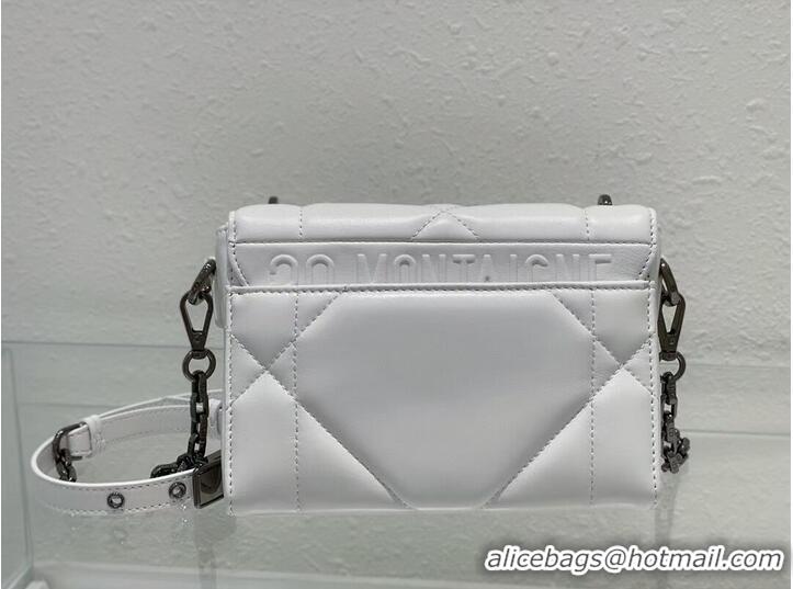 Buy Cheap DIOR 30 MONTAIGNE BOX BAG WITH HANDLE Latte Maxicannage Lambskin M9218B WHITE