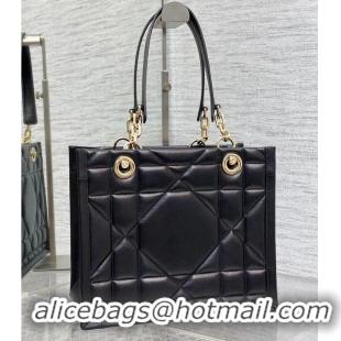 Promotional SMALL DIOR ESSENTIAL TOTE BAG Hazelnut Archicannage Calfskin M87211 BLACK