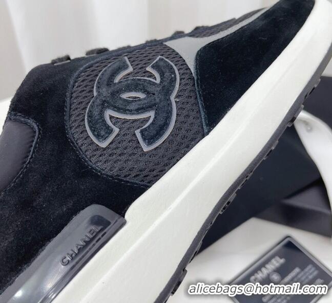 Fashion Chanel Suede & Mesh Sneakers G38299 102602 Black