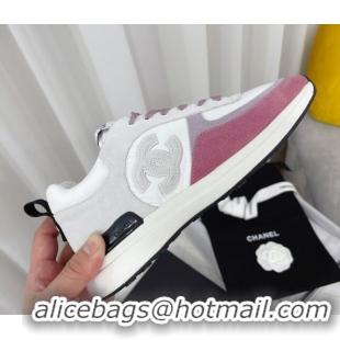 Duplicate Chanel Suede & Fabric Sneakers G38299 102604 White/Pink