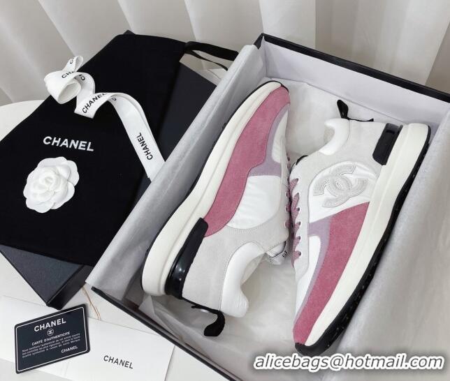 Duplicate Chanel Suede & Fabric Sneakers G38299 102604 White/Pink