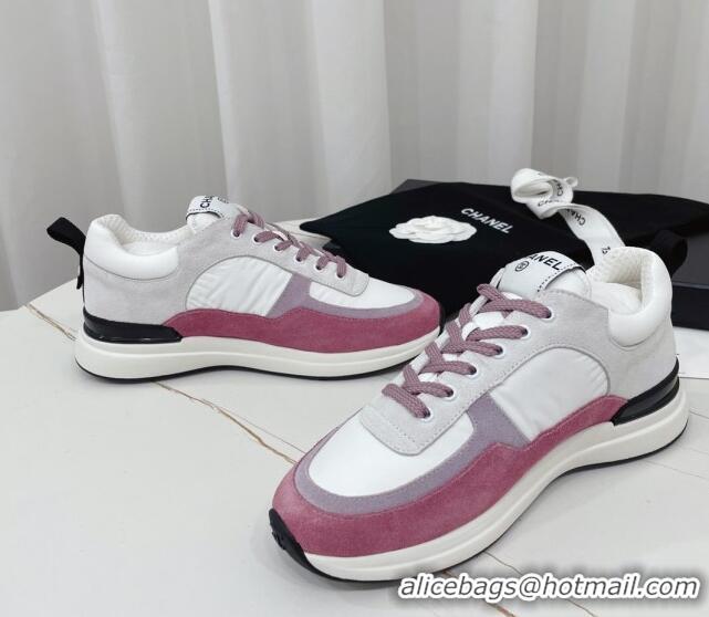 Duplicate Chanel Suede & Fabric Sneakers G38299 102604 White/Pink