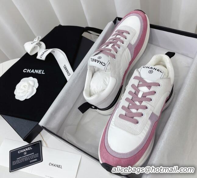 Duplicate Chanel Suede & Fabric Sneakers G38299 102604 White/Pink