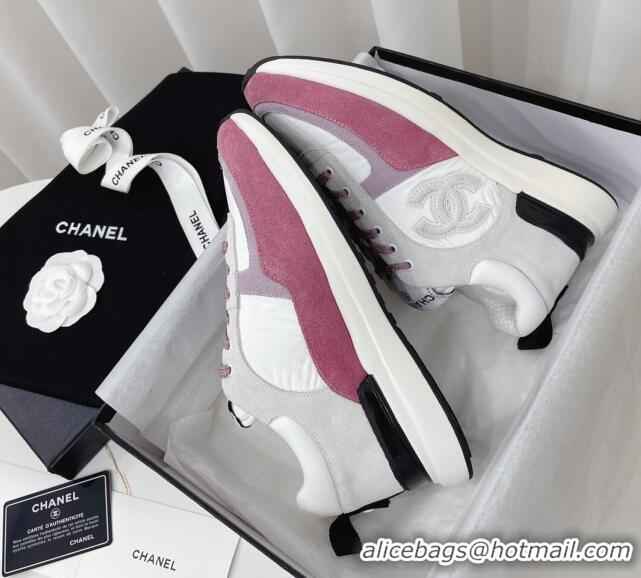 Duplicate Chanel Suede & Fabric Sneakers G38299 102604 White/Pink