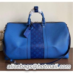 Unique Grade Louis Vuitton KEEPALL BANDOULIERE 50 M53766 Blue