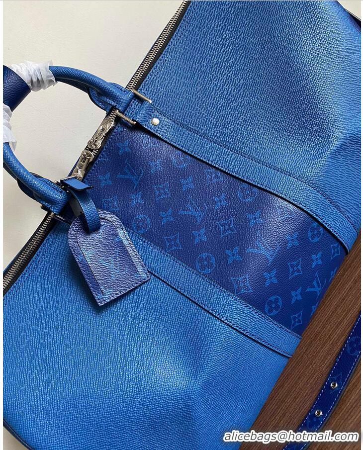 Unique Grade Louis Vuitton KEEPALL BANDOULIERE 50 M53766 Blue