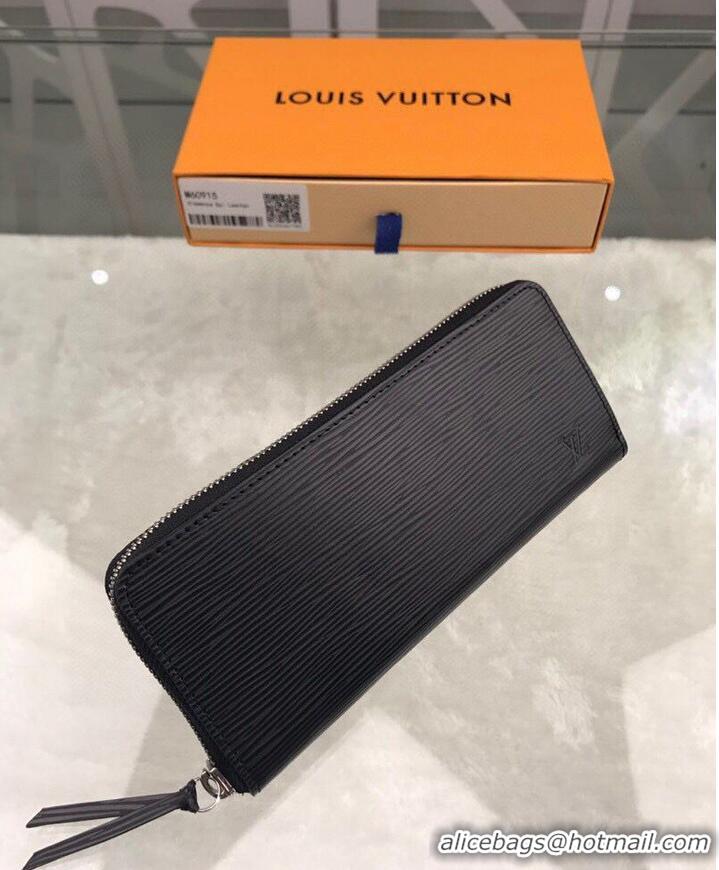 Good Product Louis Vuitton CARTERA CLEMENCE WALLET Original EPI Leather M60915 Black