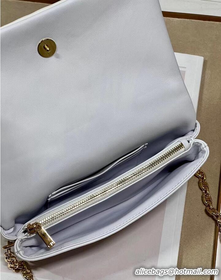 Promotional DIOR CARO MACROCANNAGE POUCH Macrocannage Calfskin with Star Motif S5135UNH white&gold