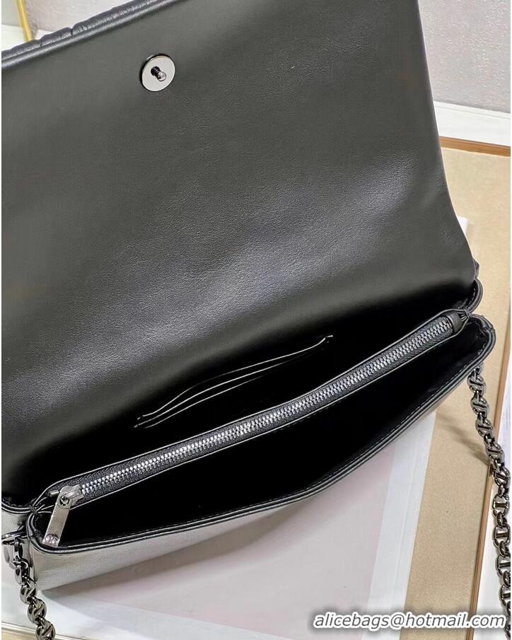 Good Quality DIOR CARO MACROCANNAGE POUCH Macrocannage Calfskin with Star Motif S5135UNH black