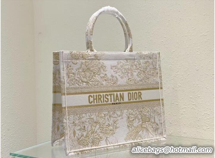 Buy Cheap LARGE DIOR BOOK TOTE Dior Jardin d Hiver Embroidery with Gold-Tone Metallic Thread M1286