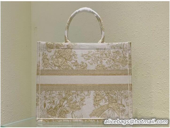 Buy Cheap LARGE DIOR BOOK TOTE Dior Jardin d Hiver Embroidery with Gold-Tone Metallic Thread M1286