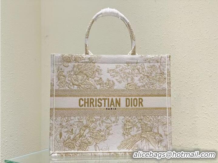 Buy Cheap LARGE DIOR BOOK TOTE Dior Jardin d Hiver Embroidery with Gold-Tone Metallic Thread M1286