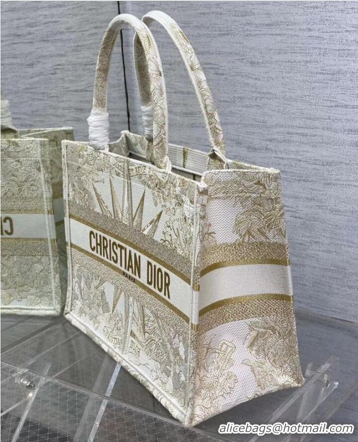 Good Looking MEDIUM DIOR BOOK TOTE Dior Reve dInfini Embroidery with Gold-Tone Metallic Thread M1296Z