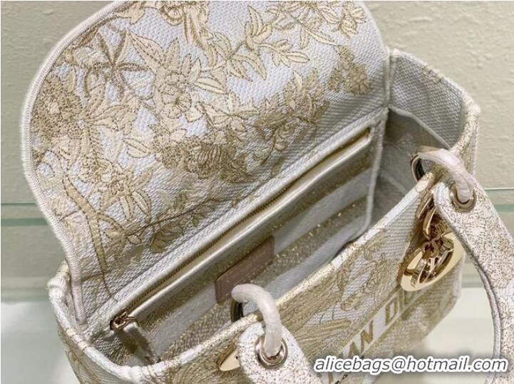 Top Quality Dior Jardin d Hiver Embroidery with Gold-Tone Metallic Thread M0565